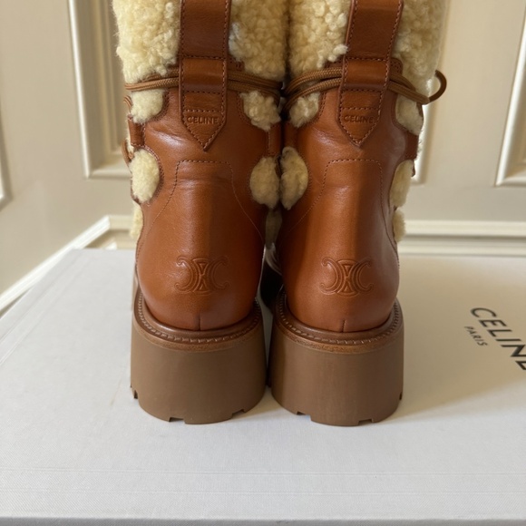 Celine Shearling Bulky Tie Boots - Picture 7 of 7
